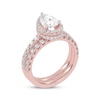 Thumbnail Image 2 of Lab-Grown Diamonds by KAY Pear-Shaped Bridal Set 2 ct tw 14K Rose Gold