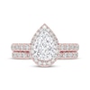 Thumbnail Image 3 of Lab-Grown Diamonds by KAY Pear-Shaped Bridal Set 2 ct tw 14K Rose Gold