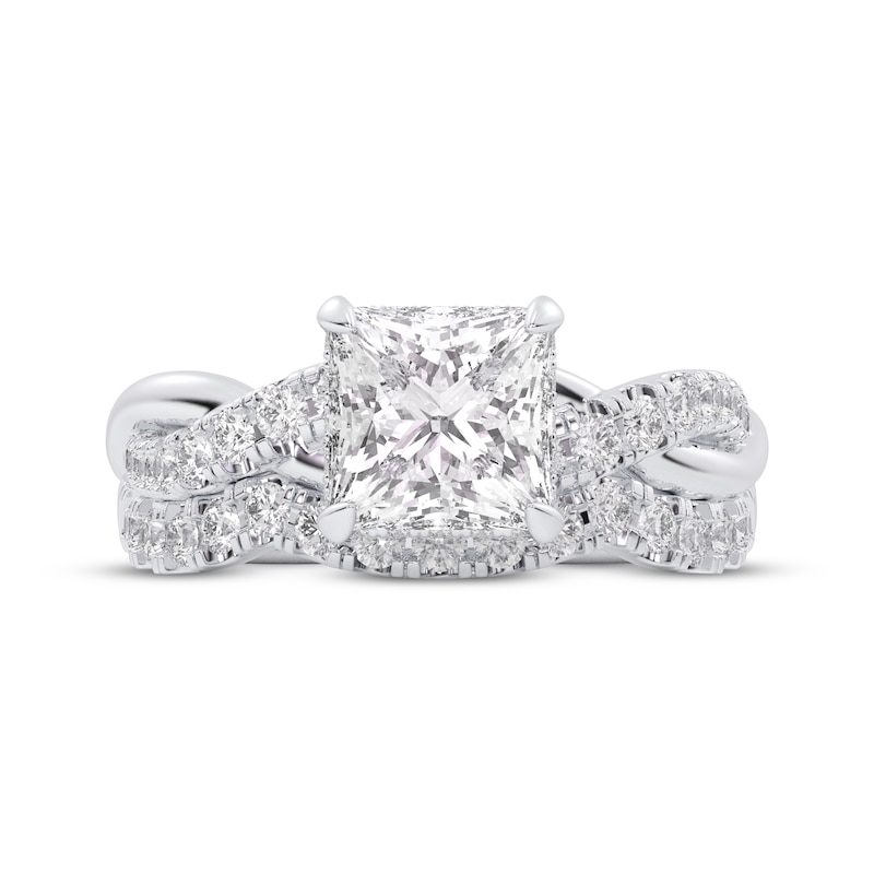 Main Image 3 of Lab-Grown Diamonds by KAY Princess-Cut Double Cuff Bridal Set 3 ct tw 14K White Gold (VS2/F)