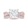 Thumbnail Image 3 of Lab-Grown Diamonds by KAY Princess-Cut Double Hidden Halo Bridal Set 3 ct tw 14K Rose Gold