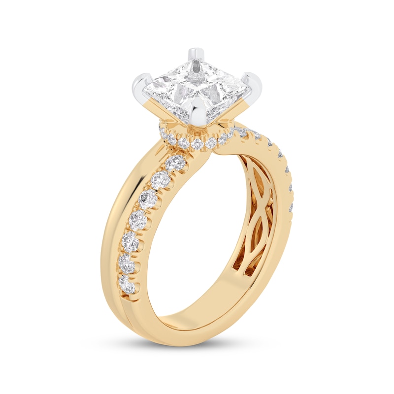 Main Image 2 of Lab-Grown Diamonds by KAY Princess-Cut Engagement Ring 2-1/2 ct tw 14K Yellow Gold (VS2/F)