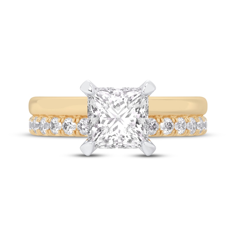 Main Image 3 of Lab-Grown Diamonds by KAY Princess-Cut Engagement Ring 2-1/2 ct tw 14K Yellow Gold (VS2/F)