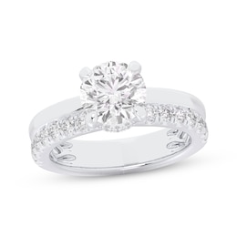 Lab-Grown Diamonds by KAY Round-Cut Engagement Ring 2 1/2 ct tw 14K White Gold (VS2/F)