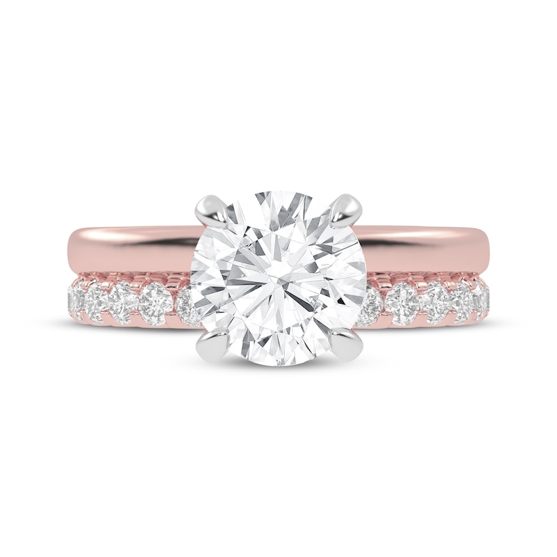 Main Image 3 of Lab-Grown Diamonds by KAY Round-Cut Hidden Halo Engagement Ring 2-1/2 ct tw 14K Rose Gold