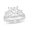 Thumbnail Image 0 of Lab-Grown Diamonds by KAY Princess & Round-Cut Three-Stone Bridal Set 3 ct tw 14K White Gold