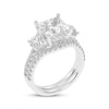 Thumbnail Image 2 of Lab-Created Diamonds by KAY Princess & Round-Cut Three-Stone Bridal Set 3 ct tw 14K White Gold