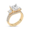 Thumbnail Image 1 of Lab-Created Diamonds by KAY Princess & Round-Cut Three-Stone Bridal Set 3 ct tw 14K Yellow Gold