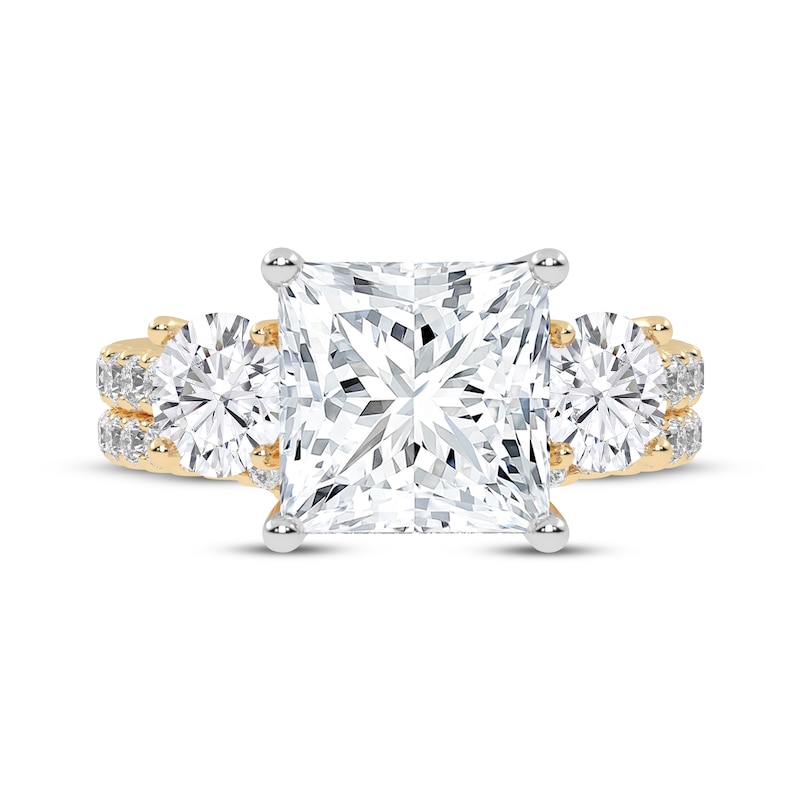 Lab-Created Diamonds by KAY Princess & Round-Cut Three-Stone Bridal Set 3 ct tw 14K Yellow Gold