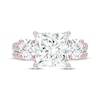 Thumbnail Image 2 of Lab-Created Diamonds by KAY Princess & Round-Cut Three-Stone Bridal Set 3 ct tw 14K Rose Gold