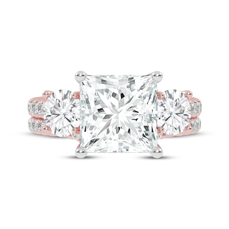 Lab-Created Diamonds by KAY Princess & Round-Cut Three-Stone Bridal Set 3 ct tw 14K Rose Gold