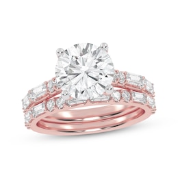 Lab-Grown Diamonds by KAY Round-Cut Bridal Set 3 ct tw 14K Rose Gold