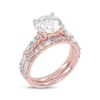 Thumbnail Image 2 of Lab-Grown Diamonds by KAY Round-Cut Bridal Set 3 ct tw 14K Rose Gold