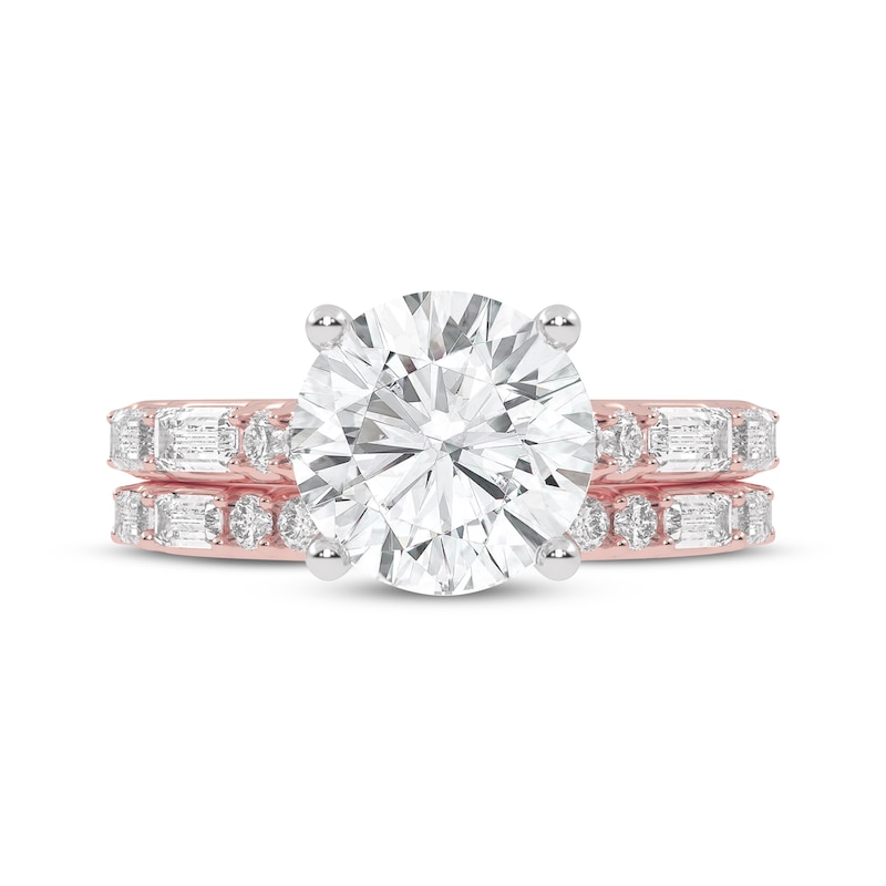 Main Image 3 of Lab-Grown Diamonds by KAY Round-Cut Bridal Set 3 ct tw 14K Rose Gold