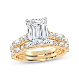 Adore Lab-Grown Diamonds Emerald-Cut Bridal Set 3 ct tw 14K Yellow Gold