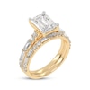 Thumbnail Image 2 of Lab-Grown Diamonds by KAY Emerald-Cut Bridal Set 3 ct tw 14K Yellow Gold