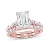 Thumbnail Image 1 of Lab-Grown Diamonds by KAY Emerald-Cut Bridal Set 3 ct tw 14K Rose Gold