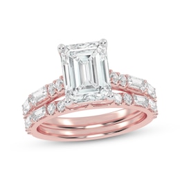 Lab-Grown Diamonds by KAY Emerald-Cut Bridal Set 3 ct tw 14K Rose Gold