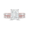 Thumbnail Image 3 of Lab-Grown Diamonds by KAY Emerald-Cut Bridal Set 3 ct tw 14K Rose Gold