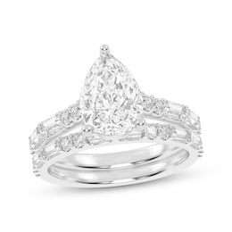 Lab-Grown Diamonds by KAY Pear-Shaped Bridal Set 3 ct tw 14K White Gold