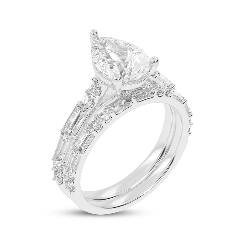 Lab-Created Diamonds by KAY Pear-Shaped Bridal Set 3 ct tw 14K White Gold