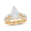 Thumbnail Image 1 of Lab-Grown Diamonds by KAY Pear-Shaped Bridal Set 3 ct tw 14K Yellow Gold