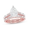 Thumbnail Image 1 of Lab-Grown Diamonds by KAY Pear-Shaped Bridal Set 3 ct tw 14K Rose Gold