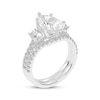 Thumbnail Image 1 of Lab-Grown Diamonds by KAY Pear-Shaped & Round-Cut Three-Stone Bridal Set 3 ct tw 14K White Gold