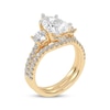 Thumbnail Image 1 of Lab-Grown Diamonds by KAY Pear-Shaped & Round-Cut Three-Stone Bridal Set 3 ct tw 14K Yellow Gold