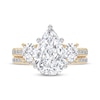 Thumbnail Image 2 of Lab-Grown Diamonds by KAY Pear-Shaped & Round-Cut Three-Stone Bridal Set 3 ct tw 14K Yellow Gold