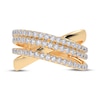 Thumbnail Image 3 of Diamond Multi-Row Crisscross Ring 1/2 ct tw 14K Yellow Gold