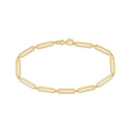 Rectangle Link Bracelet 14K Yellow Gold 7&quot;