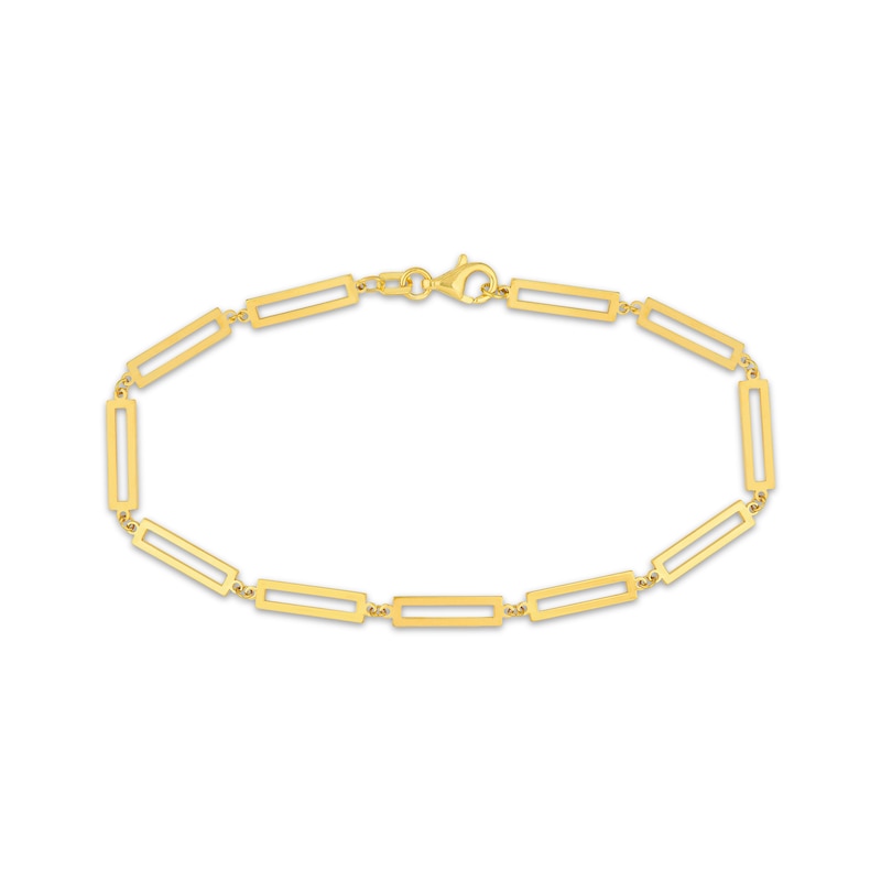 Main Image 1 of Rectangle Link Bracelet 14K Yellow Gold 7&quot;