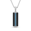 Thumbnail Image 1 of Men's Slender Dog Tag Necklace Stainless Steel with Black & Blue Ion Plating 24&quot;