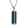 Thumbnail Image 2 of Men's Slender Dog Tag Necklace Stainless Steel with Black & Blue Ion Plating 24&quot;