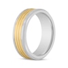 Thumbnail Image 2 of Men's Wedding Band White Tungsten Carbide & 14K Yellow Gold 8mm