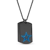 Thumbnail Image 1 of Men's &quot;Blue Lives Matter&quot; Star Double Dog Tag Necklace Black & Blue Ion-Plated Stainless Steel 24&quot;